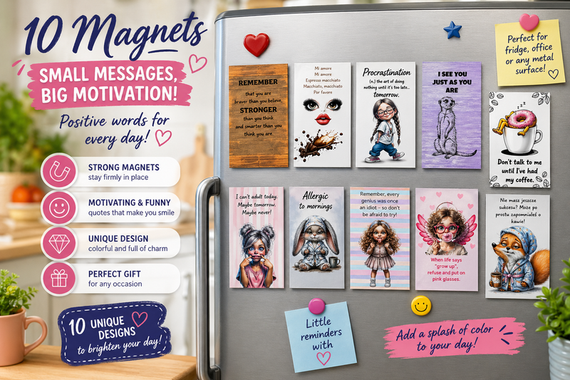 Colourful Motivational Fridge Magnets – Handmade Collection